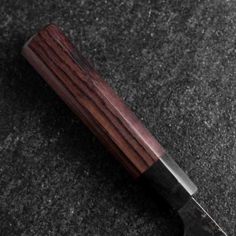 Deba Double Bevel Blue Steel #2 Kurouchi Shitan Handle 150mm-[Musashi]-[Japanese-Kitchen-Knives]