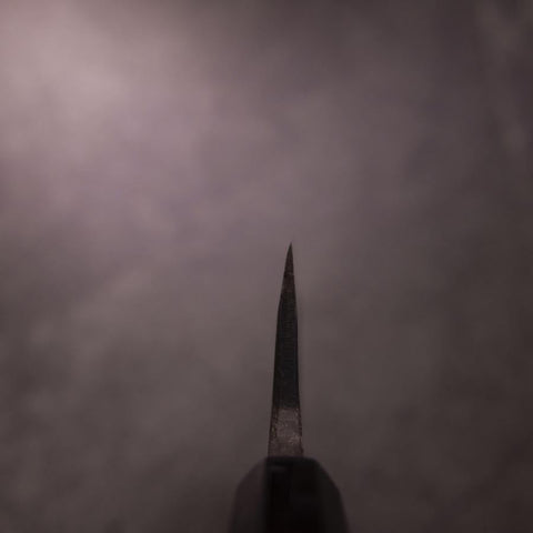 Deba Double Bevel White Steel #2 Kurouchi Buffalo Ebony Handle 165mm (6.5”)-[Musashi]-[Japanese-Kitchen-Knives]