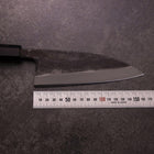 Deba Double Bevel White Steel #2 Kurouchi Buffalo Ebony Handle 165mm-[Musashi]-[Japanese-Kitchen-Knives]