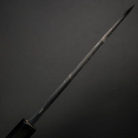 Deba Double Bevel White Steel #2 Kurouchi Buffalo Magnolia Handle 180mm (7”)-[Musashi]-[Japanese-Kitchen-Knives]