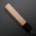 Deba Double Bevel White Steel #2 Kurouchi Buffalo Magnolia Handle 180mm (7”)-[Musashi]-[Japanese-Kitchen-Knives]