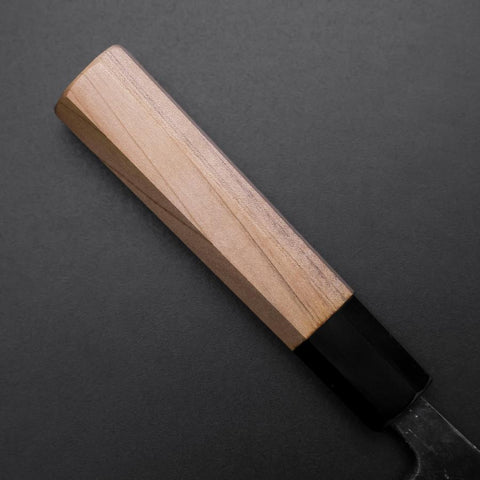 Deba Double Bevel White Steel #2 Kurouchi Buffalo Magnolia Handle 180mm (7”)-[Musashi]-[Japanese-Kitchen-Knives]