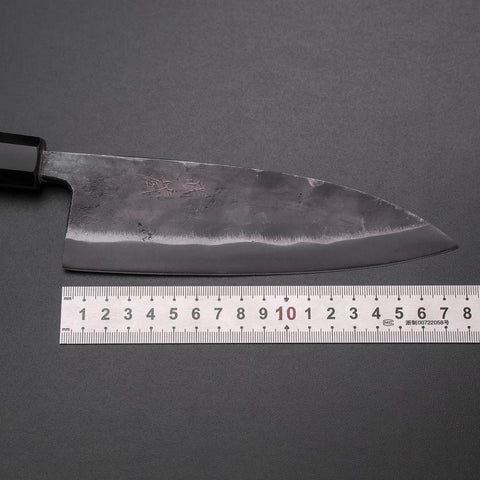 Deba Double Bevel White Steel #2 Kurouchi Buffalo Magnolia Handle 180mm (7”)-[Musashi]-[Japanese-Kitchen-Knives]