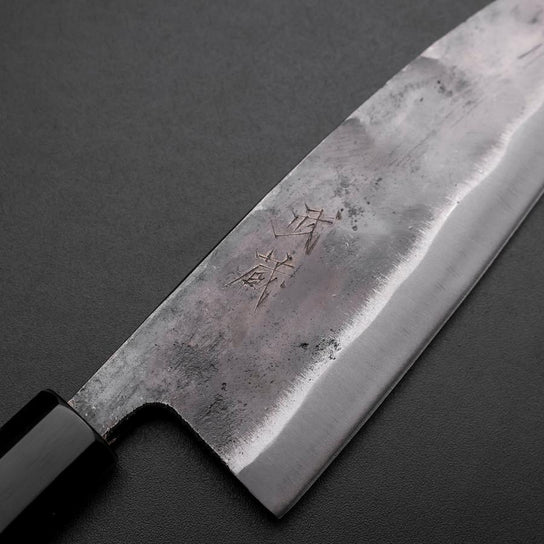 Deba Double Bevel White Steel #2 Kurouchi Mango de Búfalo Magnolia 180mm
