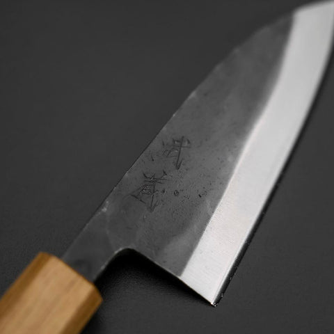 Deba Double Bevel White Steel #2 Kurouchi Oak Handle 120mm (4.7”)-[Musashi]-[Japanese-Kitchen-Knives]