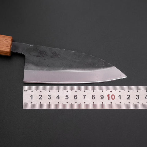 Deba Double Bevel White Steel #2 Kurouchi Oak Handle 120mm (4.7”)-[Musashi]-[Japanese-Kitchen-Knives]
