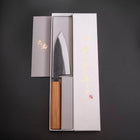 Deba Double Bevel White Steel #2 Kurouchi Oak Handle 120mm (4.7”)-[Musashi]-[Japanese-Kitchen-Knives]