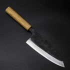 Deba Double Bevel White Steel #2 Kurouchi Oak Handle 180mm-[Musashi]-[Japanese-Kitchen-Knives]