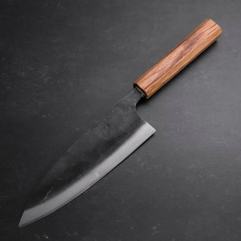 Deba Double Bevel White Steel #2 Kurouchi Oak Handle 180mm-[Musashi]-[Japanese-Kitchen-Knives]