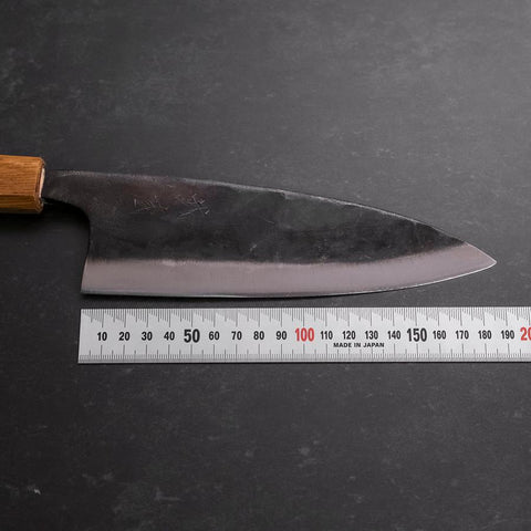 Deba Double Bevel White Steel #2 Kurouchi Oak Handle 180mm-[Musashi]-[Japanese-Kitchen-Knives]