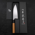 Deba Left Hand AUS-10 Polished Buffalo Teak Handle 165mm-[Musashi]-[Japanese-Kitchen-Knives]