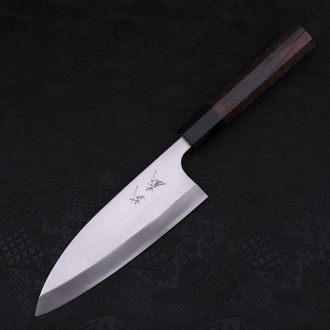 Deba Left Hand AUS-10 Polished Buffalo Wenge Handle 165mm-[Musashi]-[Japanese-Kitchen-Knives]