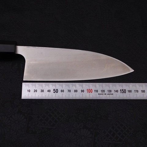 Deba Left Hand Silver Steel #3 Kasumi Buffalo Ebony Handle 165mm (6.5”)-[Musashi]-[Japanese-Kitchen-Knives]