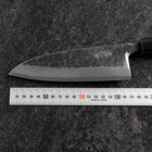 Deba Left Hand White Steel #2 Kurouchi Tsuchime Cherry Handle 165mm-[Musashi]-[Japanese-Kitchen-Knives]