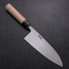 Deba Left Hand White Steel #2 Kurouchi Tsuchime Cherry Handle 180mm-[Musashi]-[Japanese-Kitchen-Knives]