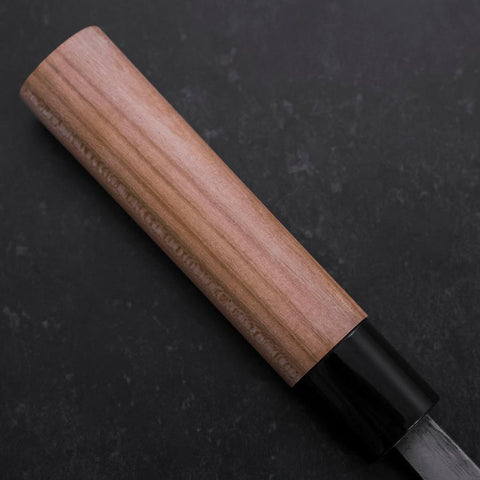 Deba Left Hand White Steel #2 Kurouchi Tsuchime Cherry Handle 180mm-[Musashi]-[Japanese-Kitchen-Knives]