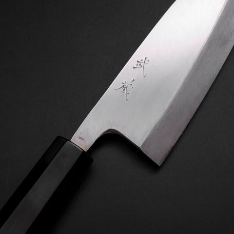 Deba Silver Steel #3 Kasumi Buffalo Ebony Handle 165mm (6.5”)-[Musashi]-[Japanese-Kitchen-Knives]
