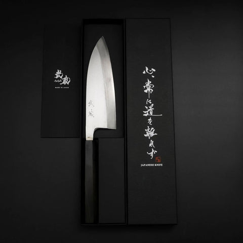 Deba Silver Steel #3 Kasumi Buffalo Ebony Handle 165mm (6.5”)-[Musashi]-[Japanese-Kitchen-Knives]