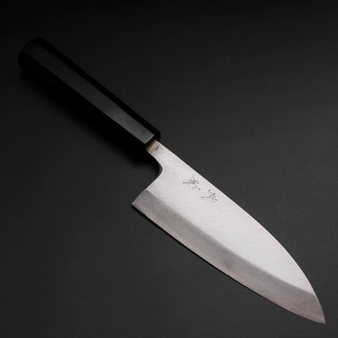 Deba Silver Steel #3 Kasumi Buffalo Ebony Handle 165mm (6.5”)-[Musashi]-[Japanese-Kitchen-Knives]