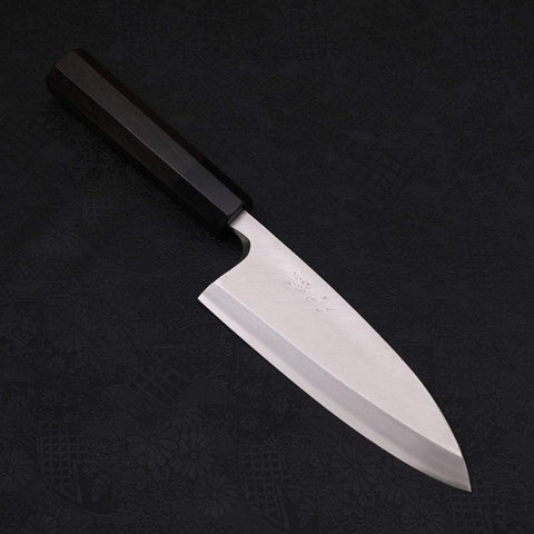 Deba Silver Steel #3 Kasumi Buffalo Ebony Handle 165mm-[Musashi]-[Japanese-Kitchen-Knives]