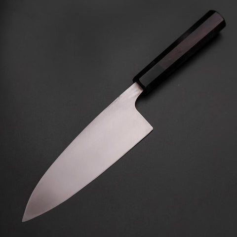 Deba Silver Steel #3 Kasumi Buffalo Ebony Handle 180mm (7”)-[Musashi]-[Japanese-Kitchen-Knives]