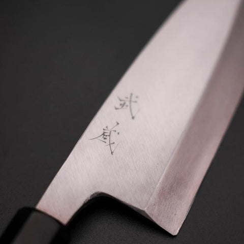 Deba Silver Steel #3 Kasumi Buffalo Ebony Handle 180mm (7”)-[Musashi]-[Japanese-Kitchen-Knives]