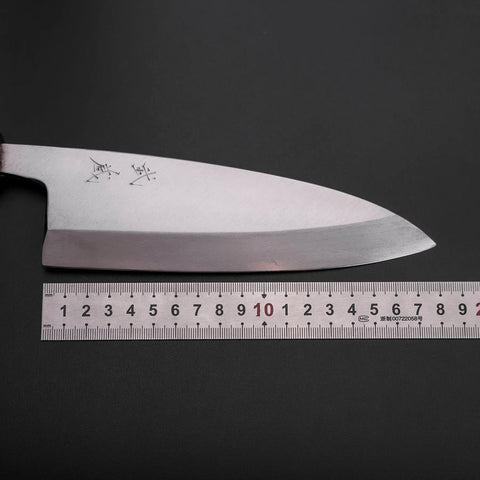 Deba Silver Steel #3 Kasumi Buffalo Ebony Handle 180mm (7”)-[Musashi]-[Japanese-Kitchen-Knives]