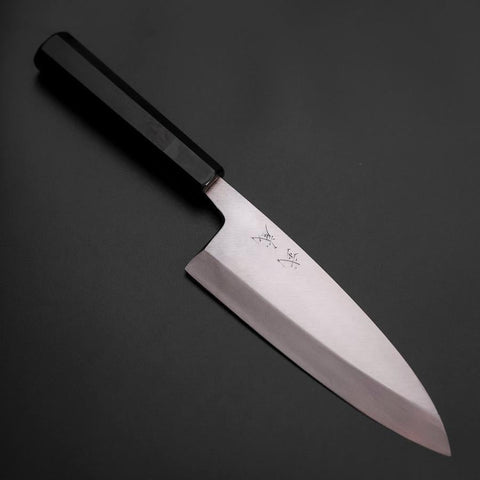 Deba Silver Steel #3 Kasumi Buffalo Ebony Handle 180mm (7”)-[Musashi]-[Japanese-Kitchen-Knives]