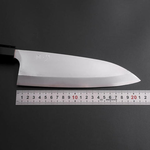 Deba Silver Steel #3 Kasumi Buffalo Ebony Handle 210mm-[Musashi]-[Japanese-Kitchen-Knives]