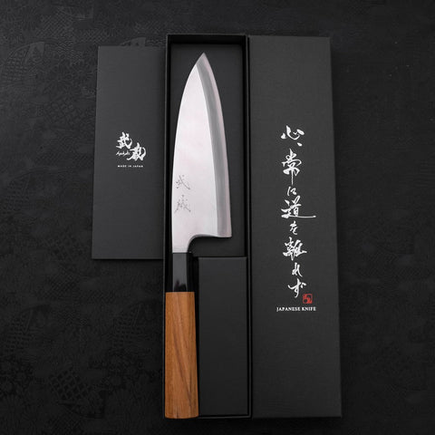 Deba Silver Steel #3 Kasumi Buffalo Teak Handle 180mm-[Musashi]-[Japanese-Kitchen-Knives]