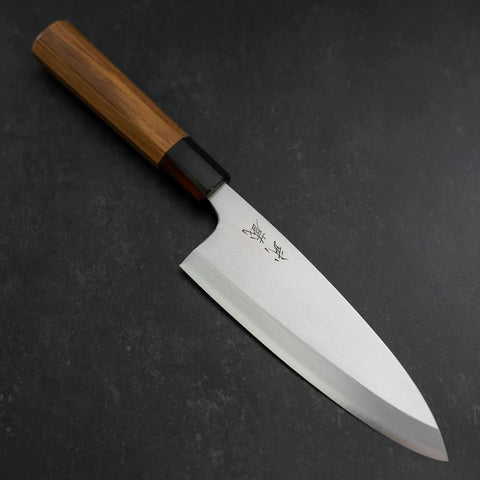 Deba Silver Steel #3 Kasumi Buffalo Teak Handle 180mm-[Musashi]-[Japanese-Kitchen-Knives]