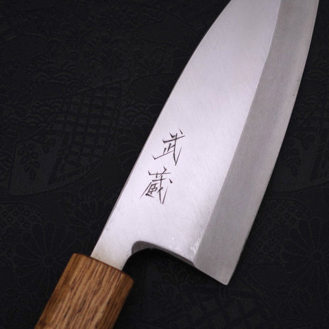Deba Silver Steel #3 Kasumi Yaki Urushi Handle 150mm (5.9”)-[Musashi]-[Japanese-Kitchen-Knives]