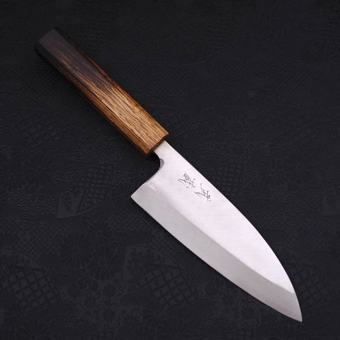 Deba Silver Steel #3 Kasumi Yaki Urushi Handle 150mm (5.9”)-[Musashi]-[Japanese-Kitchen-Knives]