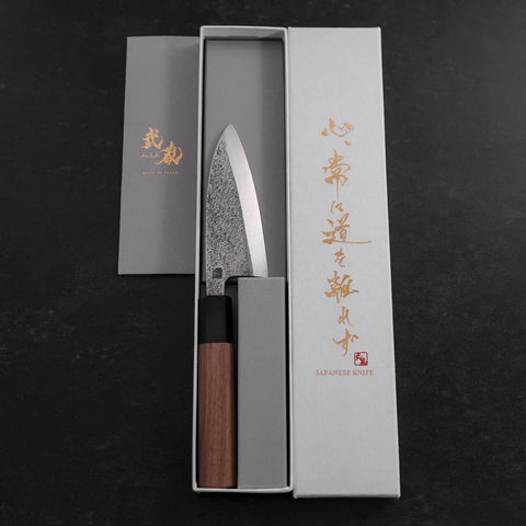 Deba VG-10 Nashiji Walnut Handle 105mm-[Musashi]-[Japanese-Kitchen-Knives]