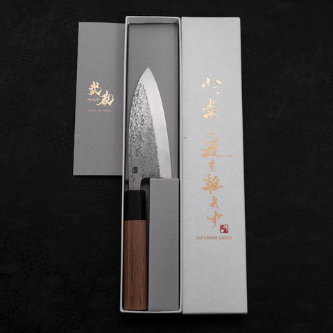 Deba VG-10 Nashiji Walnut Handle 120mm (4.7”)-[Musashi]-[Japanese-Kitchen-Knives]