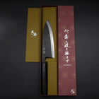 Deba White Steel #2 Kurouchi Buffalo Ebony Handle 180mm-[Musashi]-[Japanese-Kitchen-Knives]