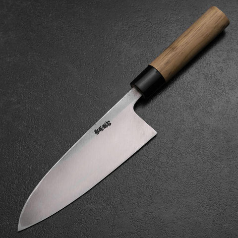 Deba White Steel #2 Kurouchi Tsuchime Cherry Handle 165mm-[Musashi]-[Japanese-Kitchen-Knives]
