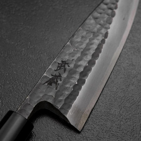 Deba White Steel #2 Kurouchi Tsuchime Cherry Handle 165mm-[Musashi]-[Japanese-Kitchen-Knives]