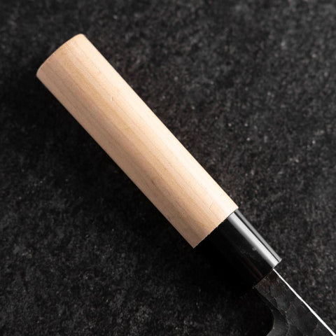 Deba White Steel #2 Kurouchi Tsuchime Cherry Handle 180mm (7”)-[Musashi]-[Japanese-Kitchen-Knives]