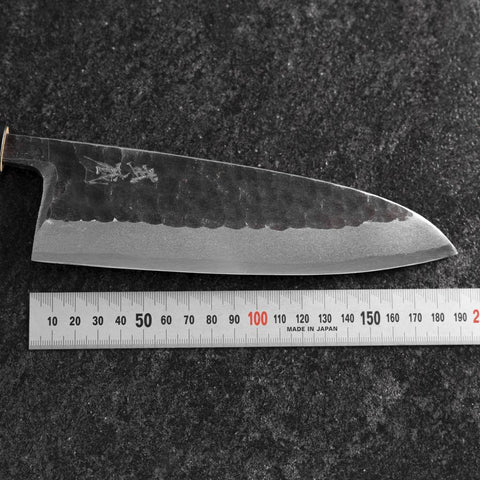 Deba White Steel #2 Kurouchi Tsuchime Cherry Handle 180mm (7”)-[Musashi]-[Japanese-Kitchen-Knives]