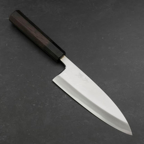 Deba White Steel #2 Kasumi Buffalo Ebony Handle 180mm-[Musashi]-[Japanese-Kitchen-Knives]