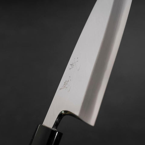 Deba White Steel #2 Kasumi Buffalo Magnolia Handle 165mm (Kurigata)-[Musashi]-[Japanese-Kitchen-Knives]