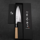 Deba White Steel #2 Kasumi Buffalo Magnolia Handle 165mm-[Musashi]-[Japanese-Kitchen-Knives]