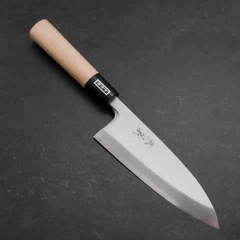 Deba White Steel #2 Kasumi Buffalo Magnolia Handle 165mm-[Musashi]-[Japanese-Kitchen-Knives]