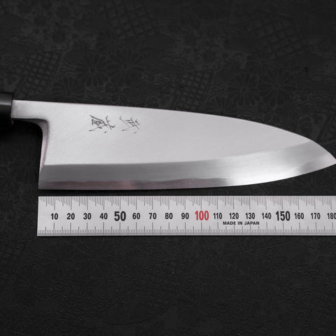 Deba White Steel #2 Kasumi Buffalo Magnolia Handle 180mm-[Musashi]-[Japanese-Kitchen-Knives]