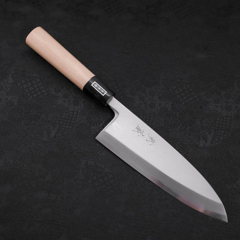 Deba White Steel #2 Kasumi Buffalo Magnolia Handle 180mm-[Musashi]-[Japanese-Kitchen-Knives]