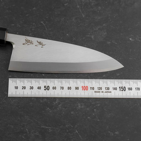 Deba White Steel #2 Kasumi Buffalo Teak Handle 150mm-[Musashi]-[Japanese-Kitchen-Knives]