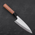 Deba White Steel #2 Kasumi Buffalo Teak Handle 150mm-[Musashi]-[Japanese-Kitchen-Knives]