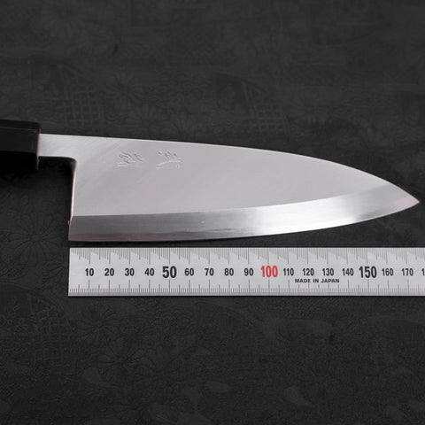 Deba White Steel #2 Kasumi Buffalo Teak Handle 180mm-[Musashi]-[Japanese-Kitchen-Knives]