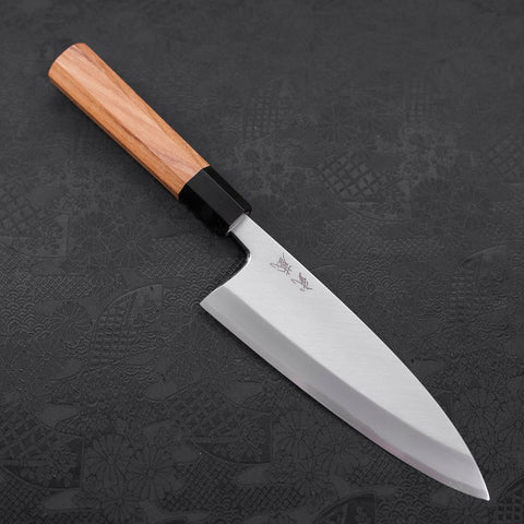 Deba White Steel #2 Kasumi Buffalo Teak Handle 180mm-[Musashi]-[Japanese-Kitchen-Knives]